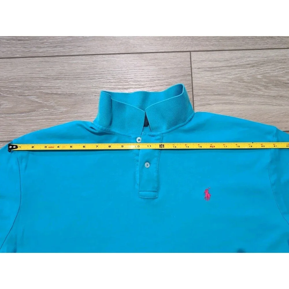 POLO RALPH LAUREN MEN's  SIZE XLT LIGHT BLUE POLO SHIRT W/PONY LOGO  EUC